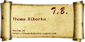 Thoma Bíborka névjegykártya